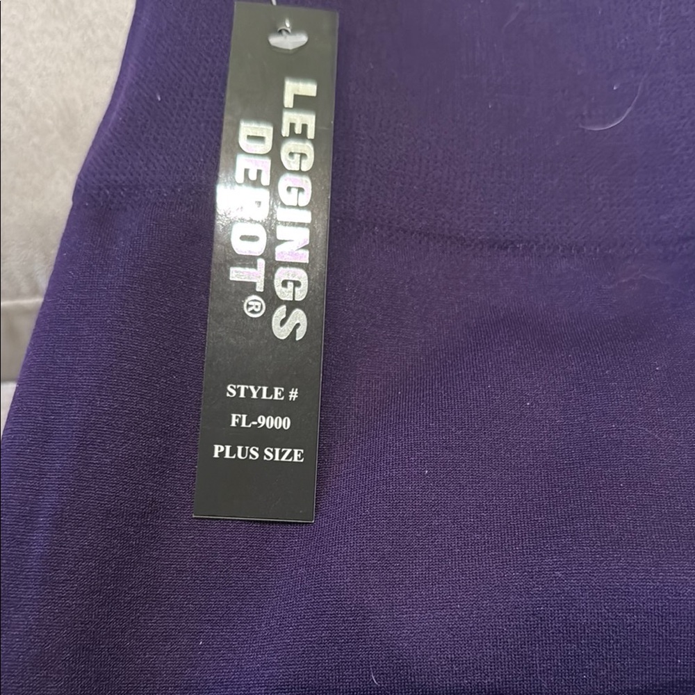 2 pairs of Plus Size Purple fleece lined  Leggings by legging depot